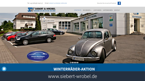 Webseite Autohaus Siebert & Wrobel