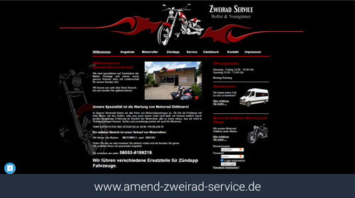 Webseite Motorrad Shop